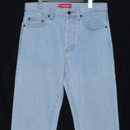 SUPREME 22AW Washed Regular Jeans Light Indigo Size 30