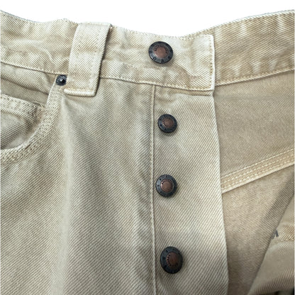 BALENCIAGA Washed Beige Double Knee Baggy Pants Size XS