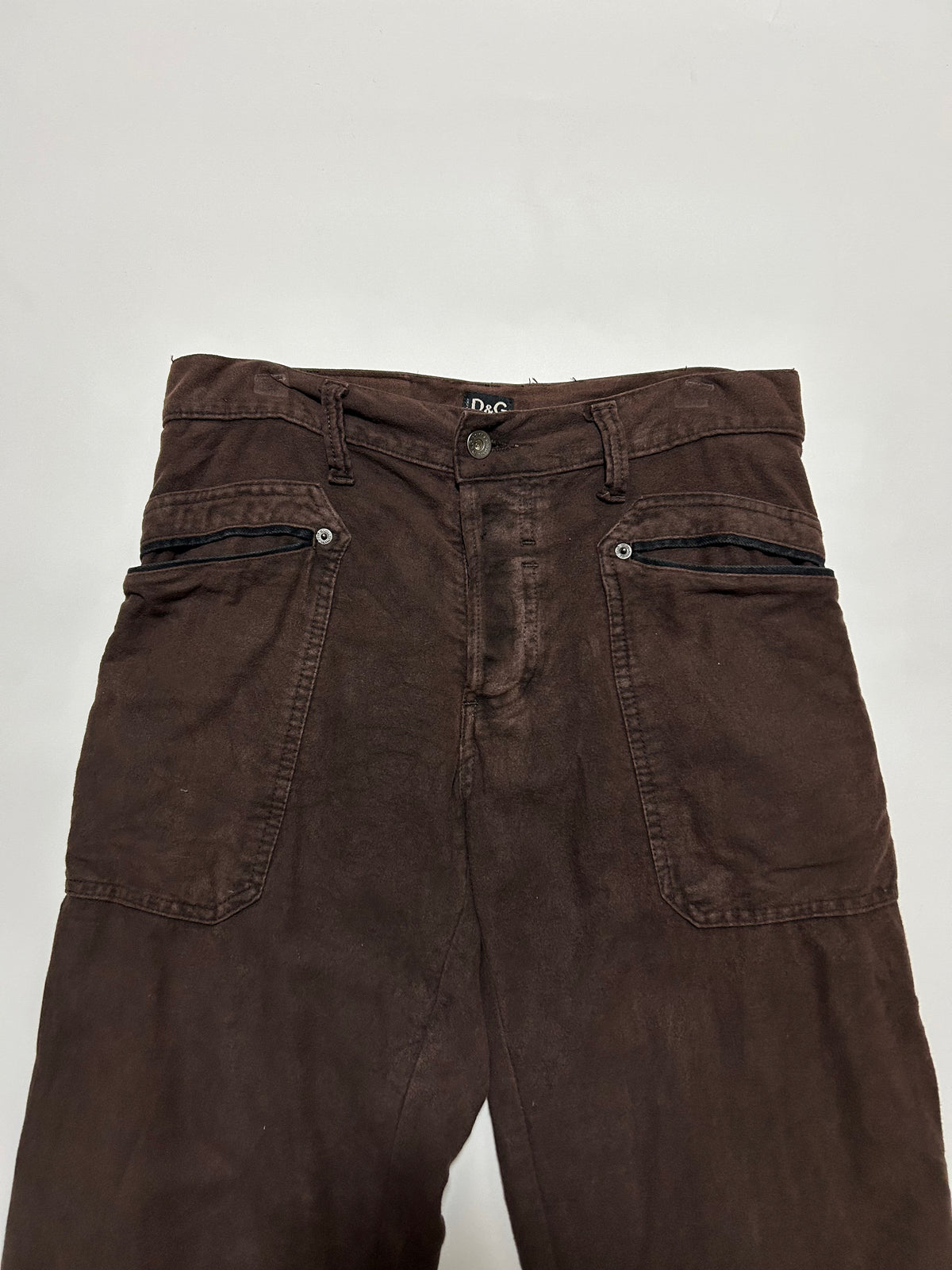 Dolce & Gabbana D&G 2000s Bordeaux Moleskin Cargo Trousers