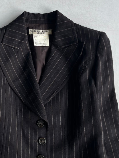 Katharine Hamnett London Black Stripe Jacket Size M