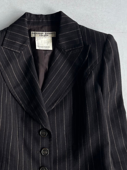 Katharine Hamnett London Black Stripe Jacket Size M