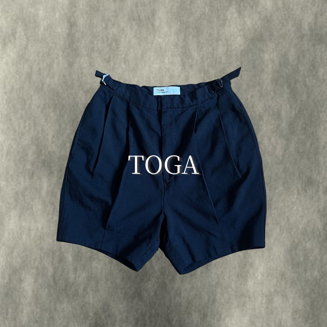 TOGA ARCHIVES Pleated Polyester Twill Shorts Black