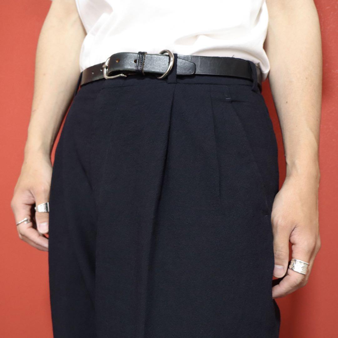 Issey Miyake Two-Pleat Wool Wide Slacks Blue Size 77
