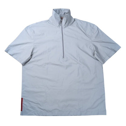 PRADA SPORT 1990s Half Zip High Neck Nylon Shirt Gray Size S