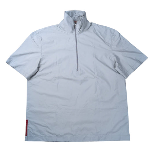 PRADA SPORT 1990s Half Zip High Neck Nylon Shirt Gray Size S