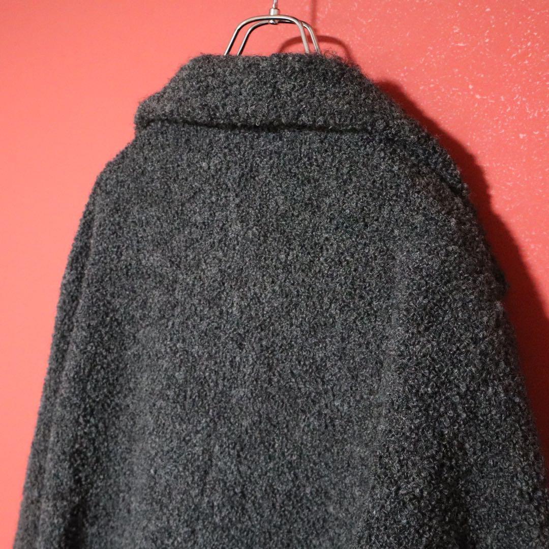 Yohji Yamamoto Gray Wool Nylon Pile Design Coat Size FREE