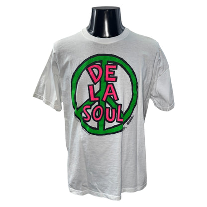 DE LA SOUL Y2K "PEACE" Graphic Vintage T-Shirt Size XL