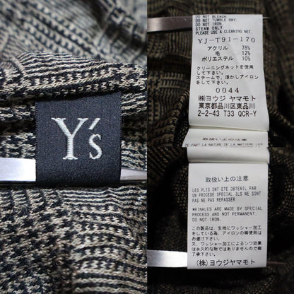 Yohji Yamamoto Glen Check Crinkled Mock Neck Long Sleeve Tee Size 2