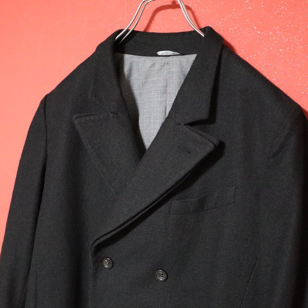 DOLCE&GABBANA Black Layered Double Wool Coat Size 48