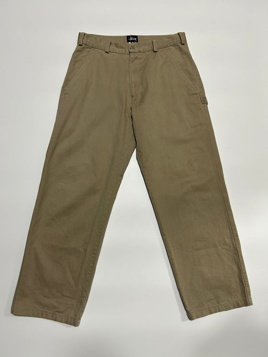 STUSSY 1990s Cotton Painter Trousers Beige Size 46