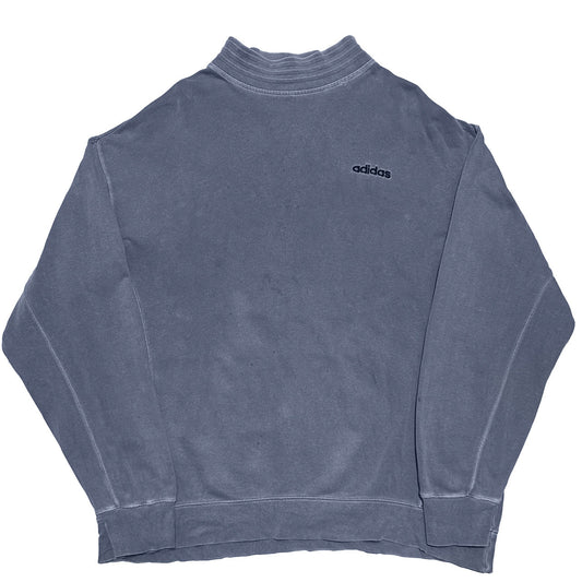 ADIDAS 1980s Washed Cotton Sweatshirt Light Blue Size L
