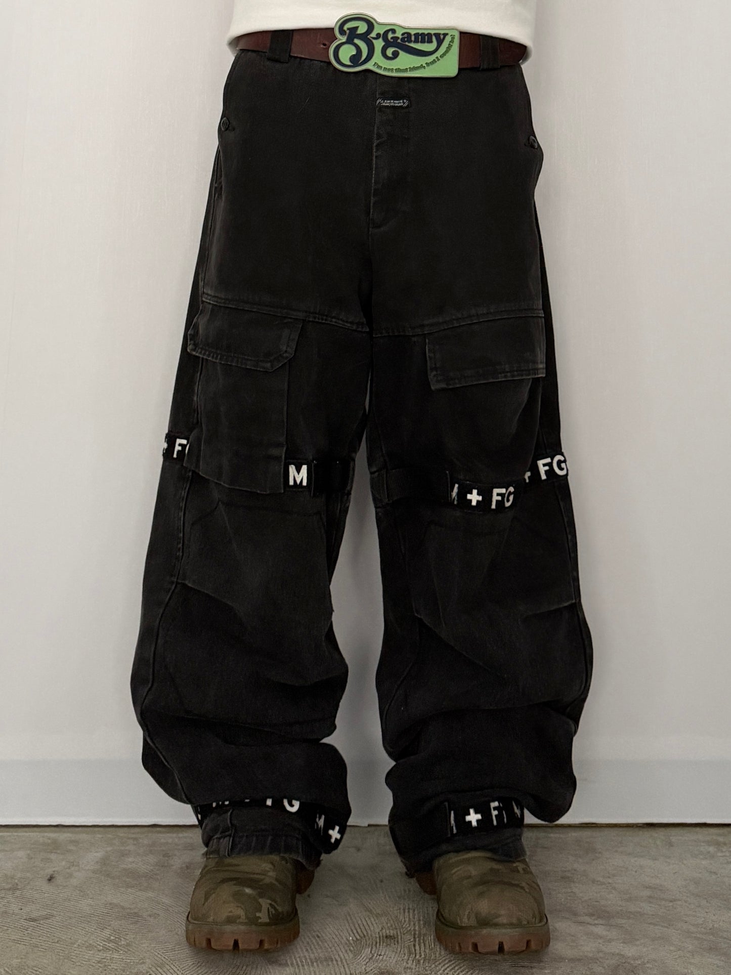 Marithe + Francois Girbaud Black Wide Denim Jeans Size 40