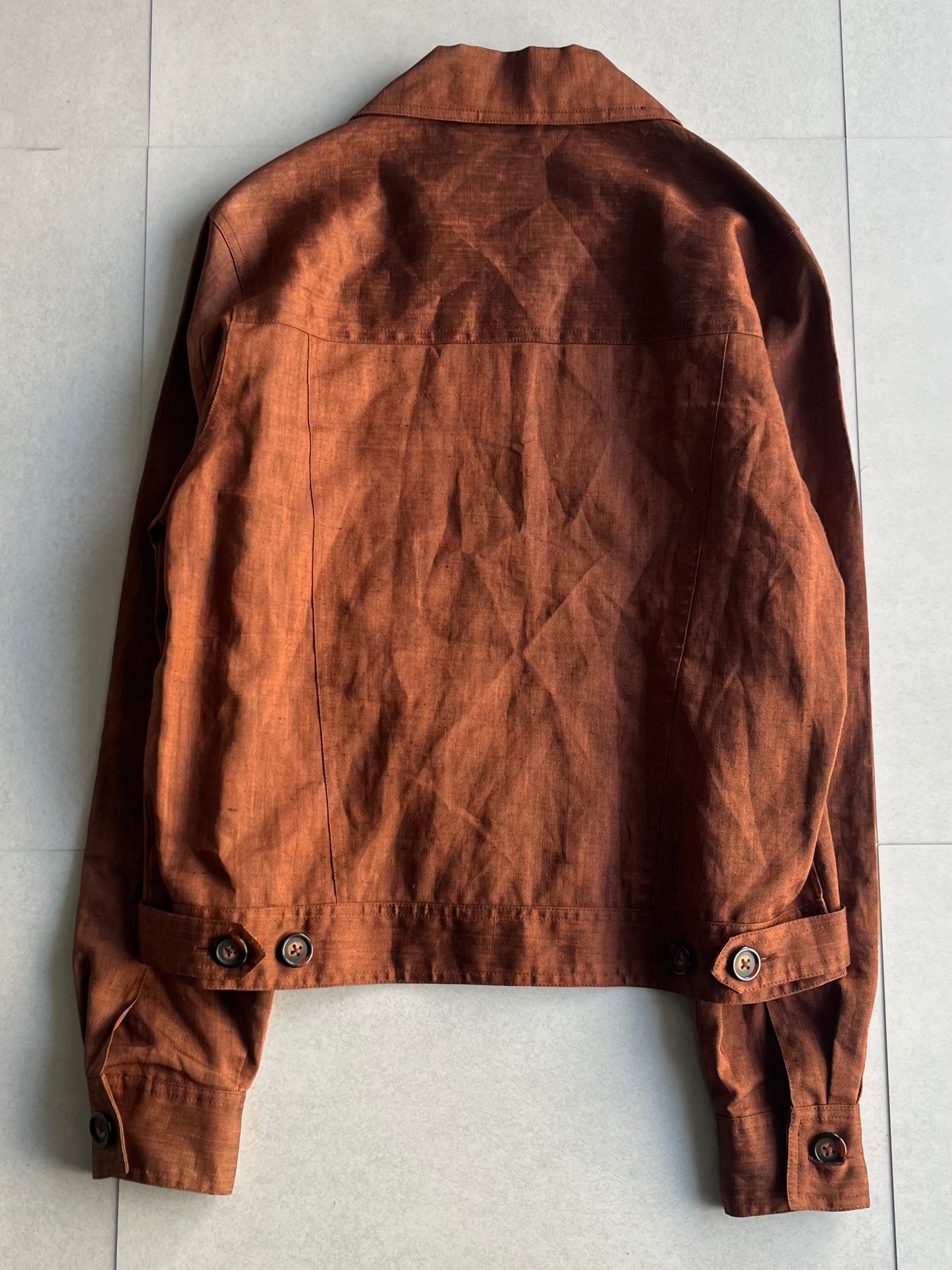 DKNY Brown Linen Jacket Size S