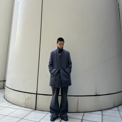 kolor Dark Gray Bal Collar Coat Checkered Liner