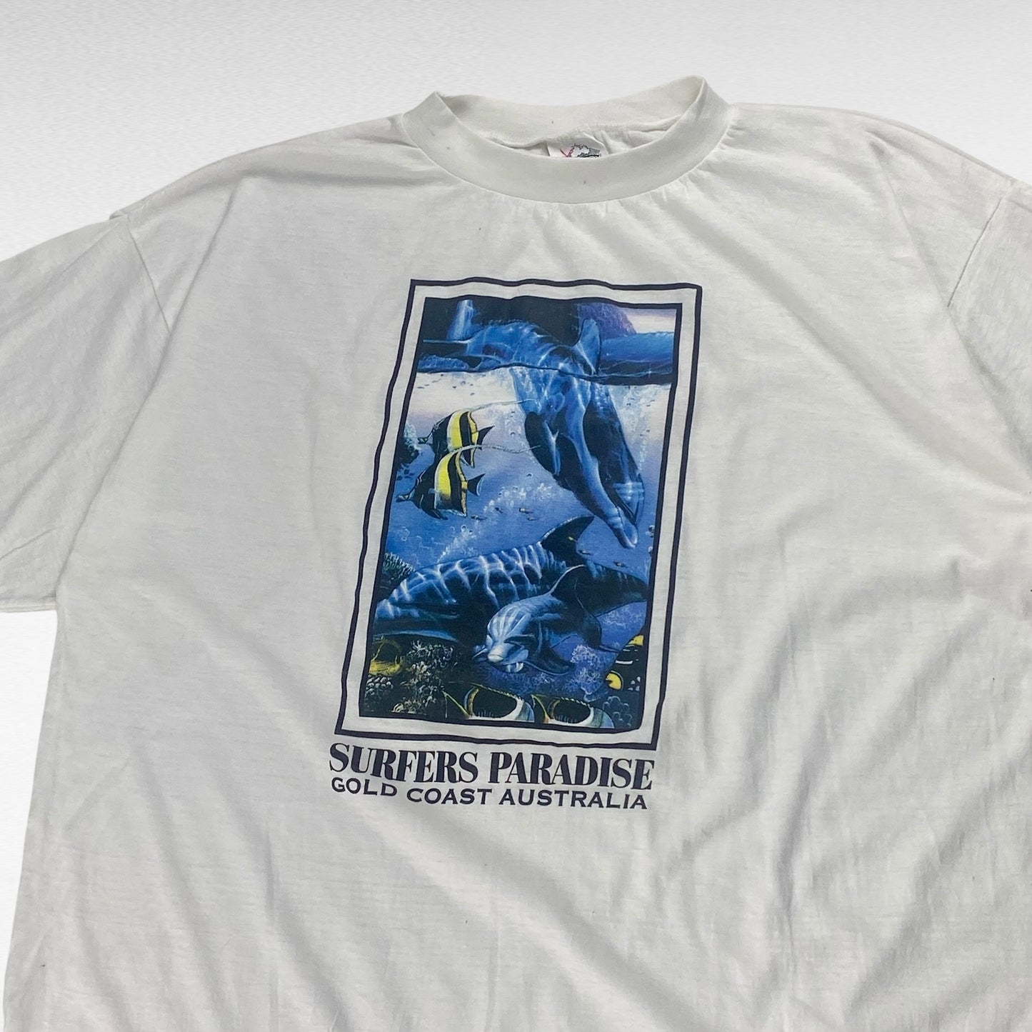 GONE TROPPO 90s Graphic T-Shirt White Size XL