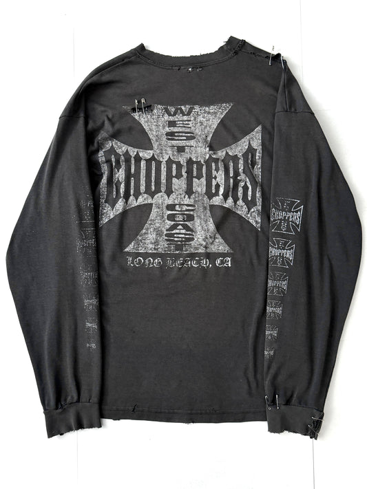 Vintage west coast choppers 90s Distressed Cross Long Sleeve Tee