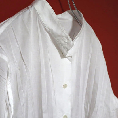 ISSEY MIYAKE FETE 08SS Pleated Flare Shirt White Size 2