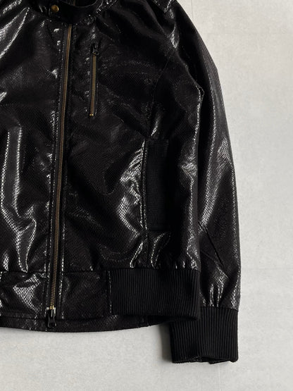 Joyrich Python Faux Leather Jacket Black Size M