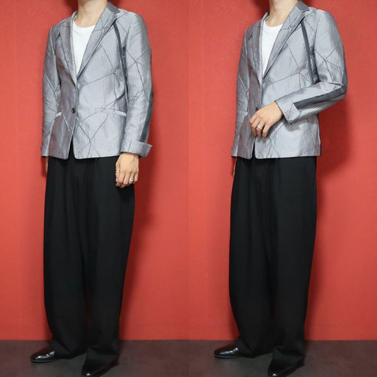 ISSEY MIYAKE 09AW A-POC Silver Quilted Blazer Size 3