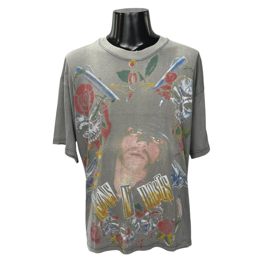 GUNS N' ROSES 90s 00s Axl Rose Skull T-Shirt Size L/XL Size L~XL