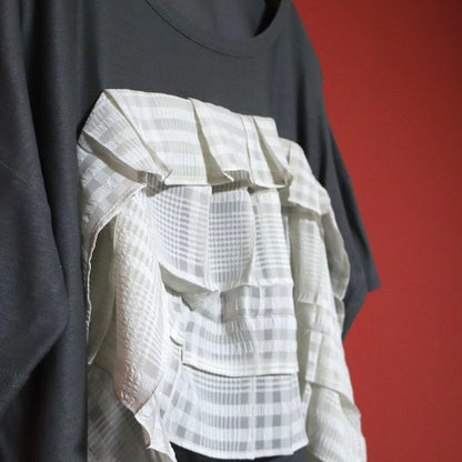Y's Reconstructed Frill T-Shirt Size 2