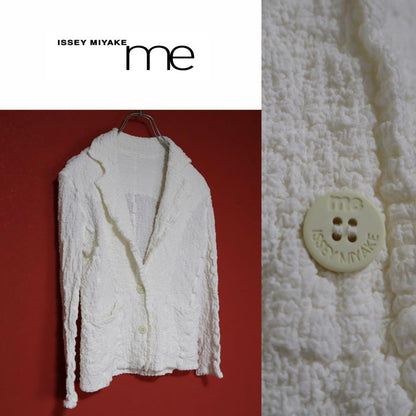 me ISSEY MIYAKE Wrinkle Popcorn Blazer White Size FREE