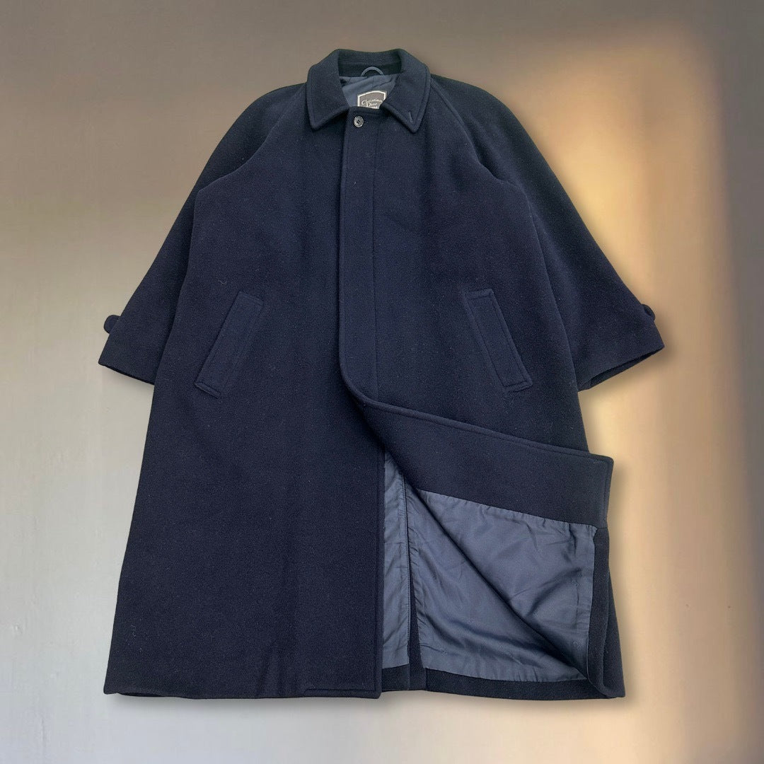 Christian Dior 80s Lambswool Balmacaan Coat