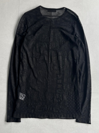 Givenchy Black See-Through Henley Shirt Size XXS