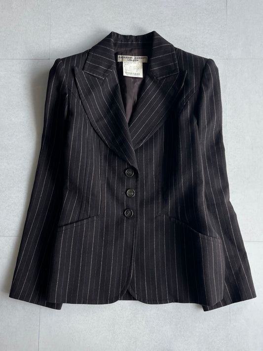 Katharine Hamnett London Black Stripe Jacket Size M