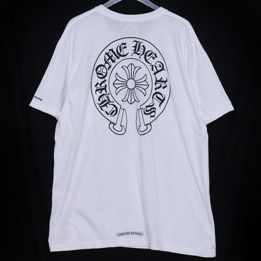 CHROME HEARTS Horseshoe Print Pocket T-Shirt White Size XXL
