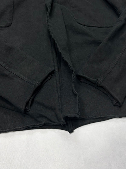 wjk reluxe Black Asymmetry Cut Off Zip Chester Coat Size S