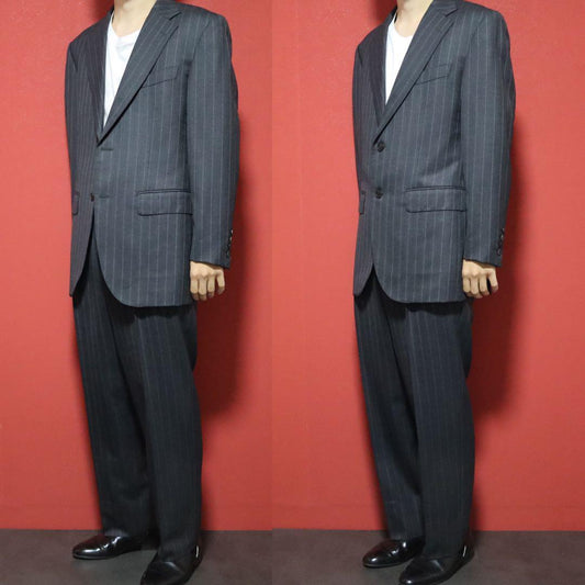 Lanvin Gray Cashmere Blend Striped Jacket Size M