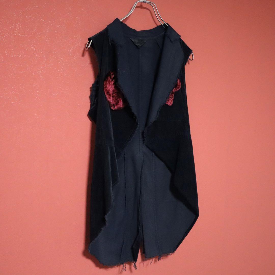 Comme des Garcons 04SS Velour Raw Edge Long Vest Size M