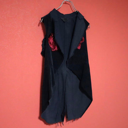 Comme des Garcons 04SS Velour Raw Edge Long Vest Size M