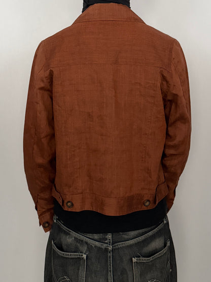 DKNY Brown Linen Jacket Size S