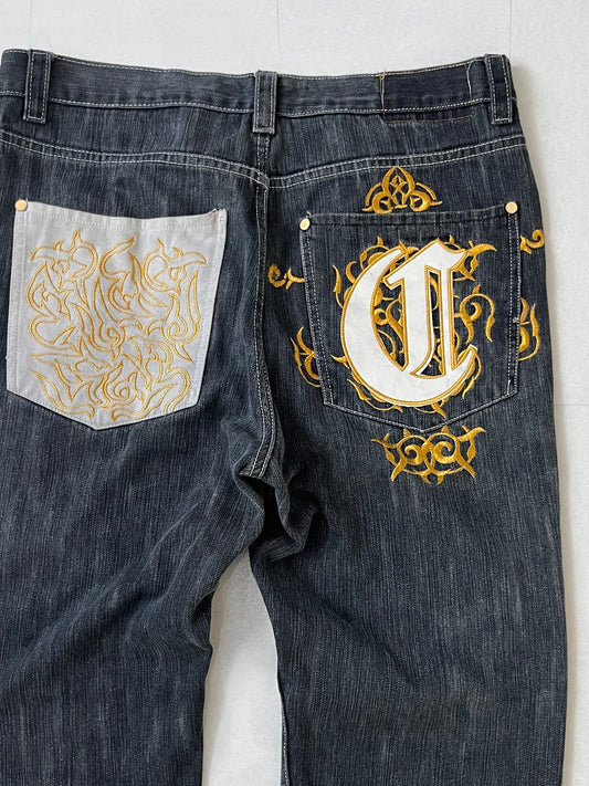 Coogi Black Wide Jeans Size W40