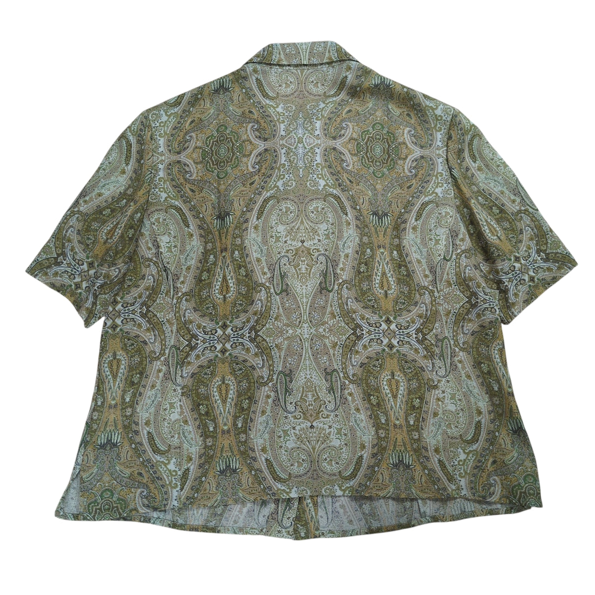 BURBERRY LONDON Paisley Linen Blend S/S Shirt Green Size 13