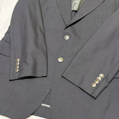 Burberrys 90s Blue-Gray Wool Tailored Jacket