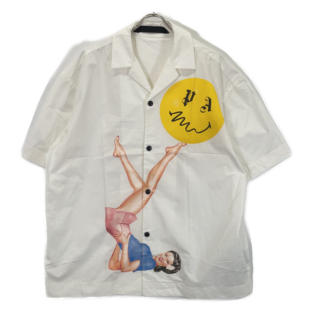 Palm Angels White Bowling Shirt
