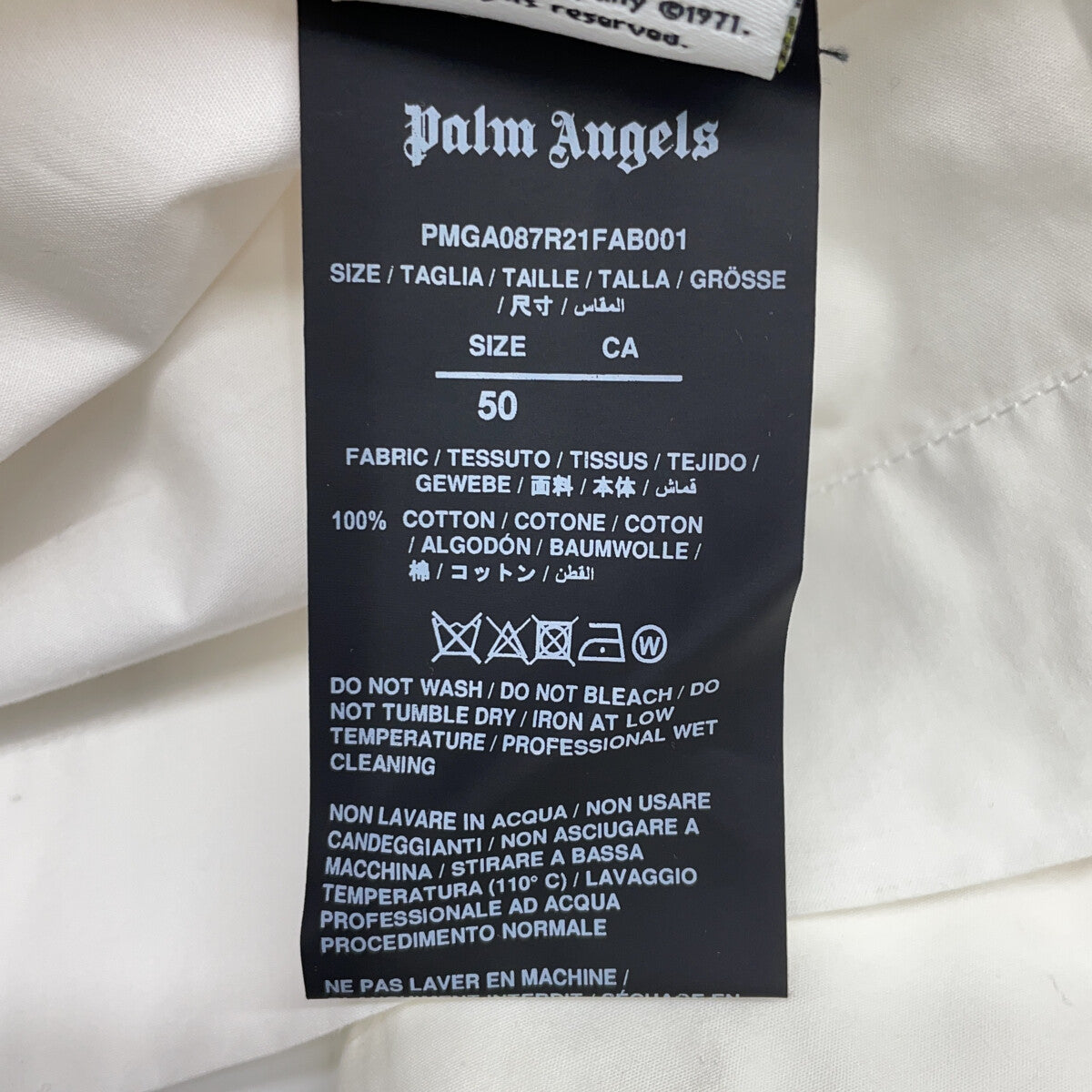 Palm Angels White Bowling Shirt