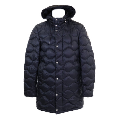MONCLER DUBOC Hooded Quilted Down Coat Navy Size 3