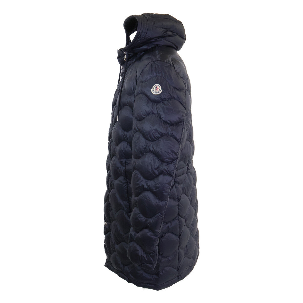 MONCLER DUBOC Hooded Quilted Down Coat Navy Size 3