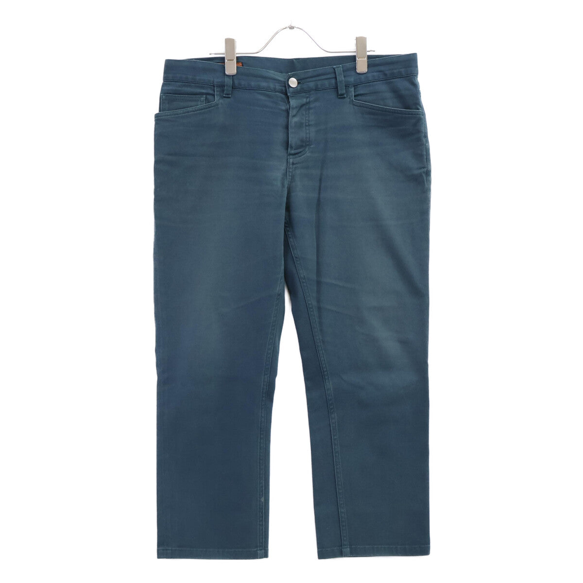 HERMES Green Sellier Button Denim Jeans Size 44