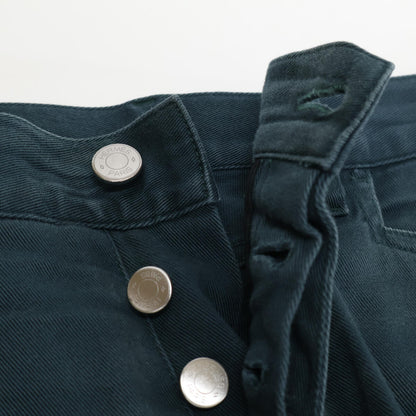 HERMES Green Sellier Button Denim Jeans Size 44