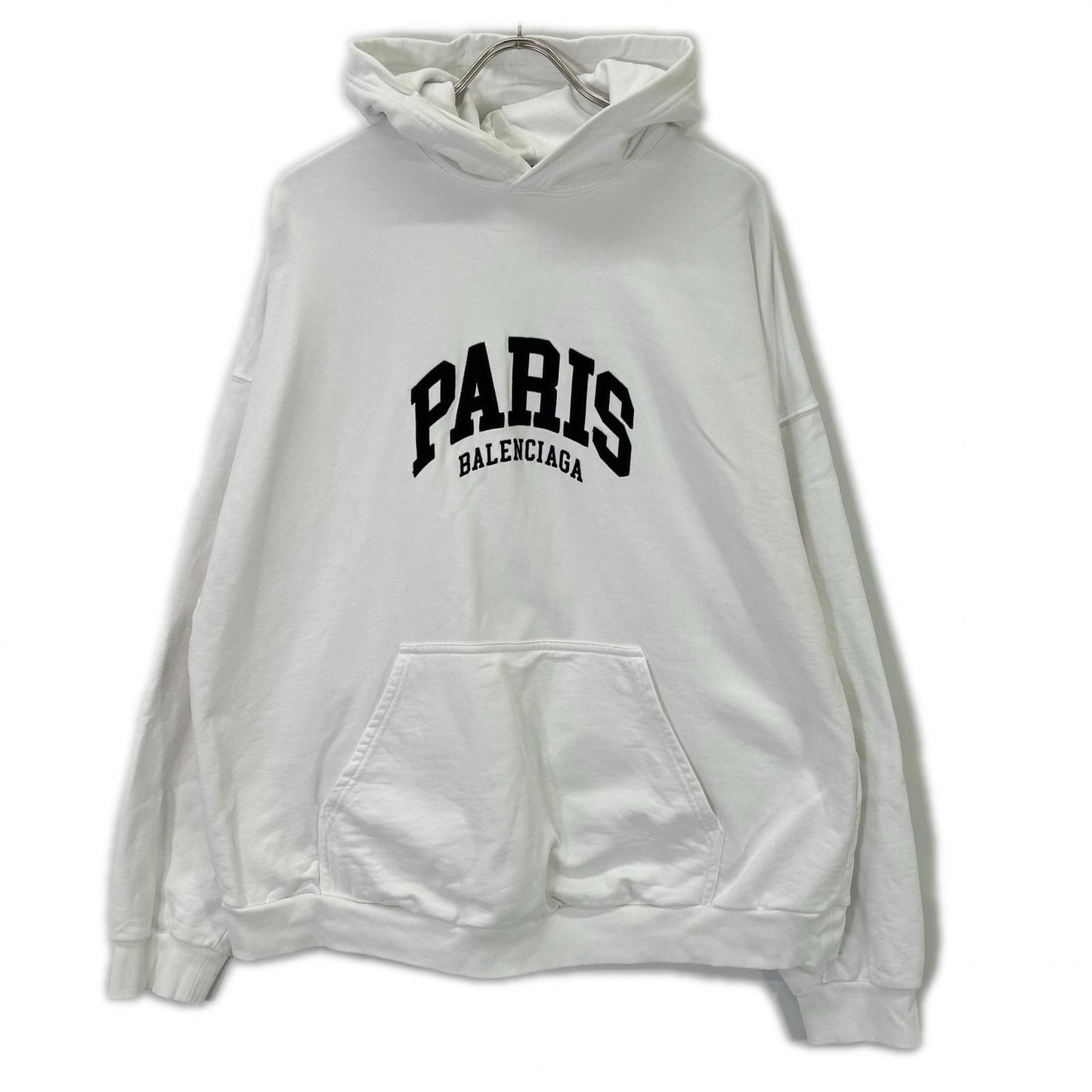 BALENCIAGA PARIS Embroidered Cotton Pullover Hoodie Size 2