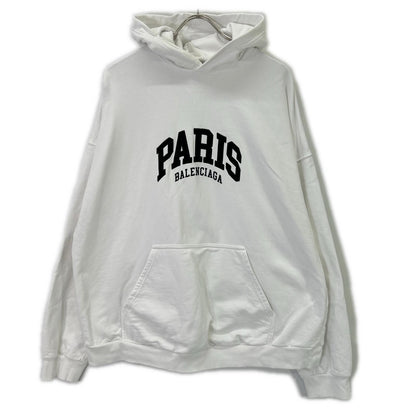 BALENCIAGA PARIS Embroidered Cotton Pullover Hoodie Size 2