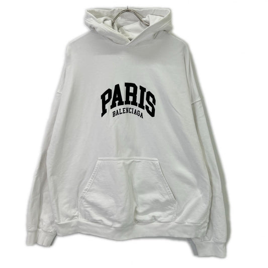BALENCIAGA PARIS Embroidered Cotton Pullover Hoodie Size 2