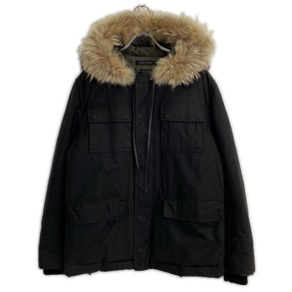 MARC JACOBS Black Fur-Trimmed Oiled Down Jacket