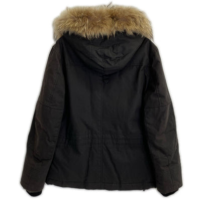 MARC JACOBS Black Fur-Trimmed Oiled Down Jacket