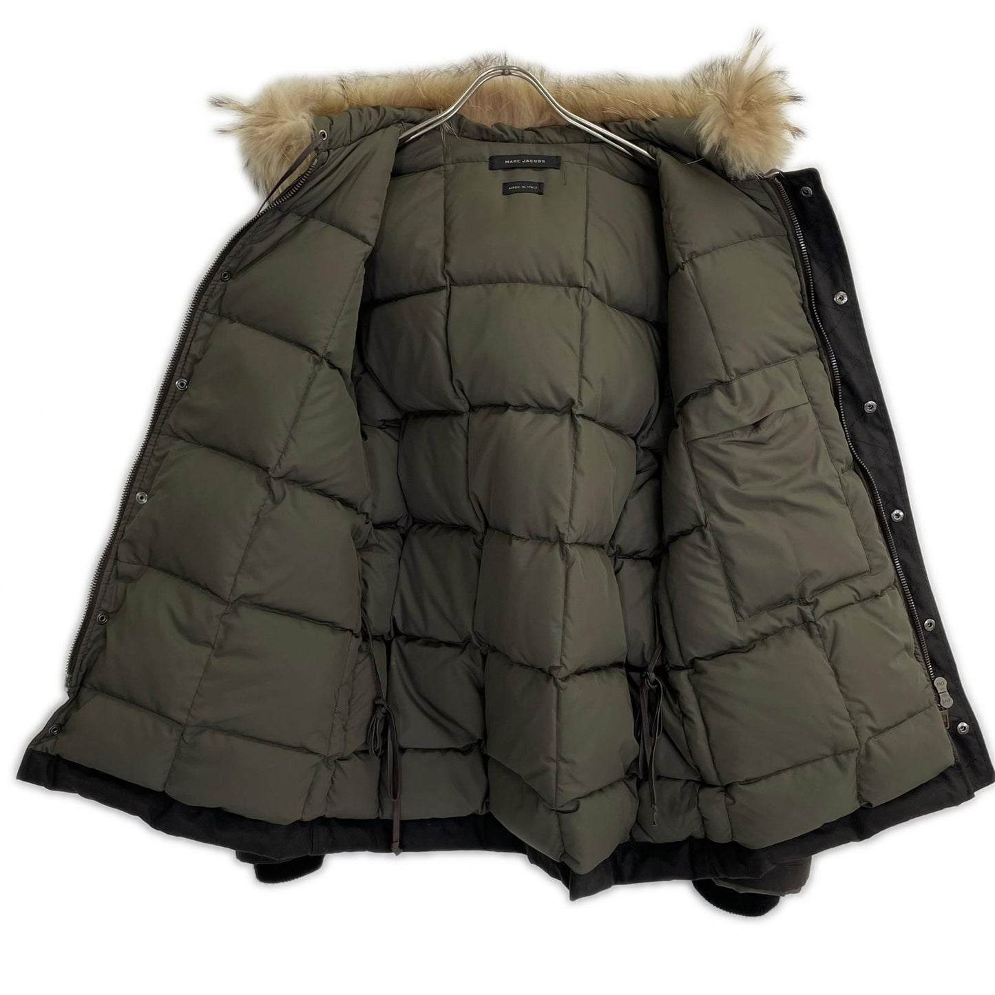 MARC JACOBS Black Fur-Trimmed Oiled Down Jacket